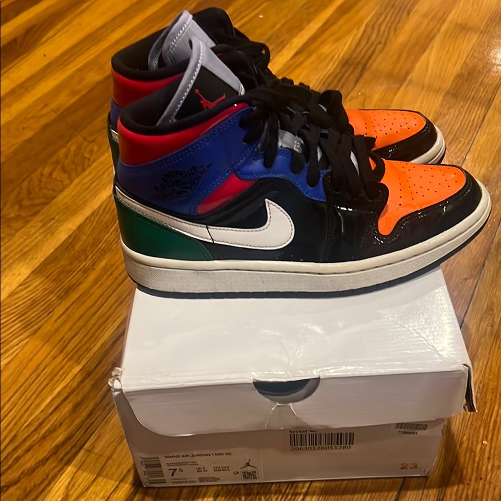 Jordan Women's Sneakers - Orange, Blue, Black, Green